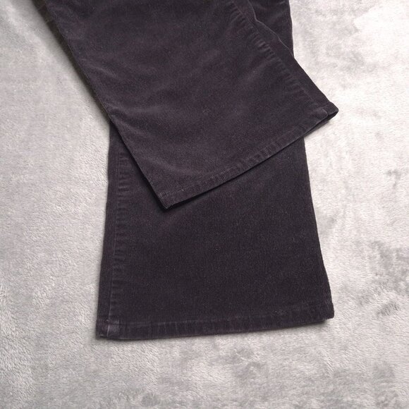 Woolrich Womens Corduroy Wide Leg Jeans 12 Mid Rise Black Stretch Altered - Picture 6 of 7